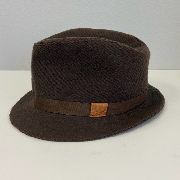 New Hat Attack Boyfriend Twill Weave Brown Fedora main image 6